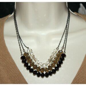 Express Crystal Beaded Bib Necklace Vintage Y2K Deadstock